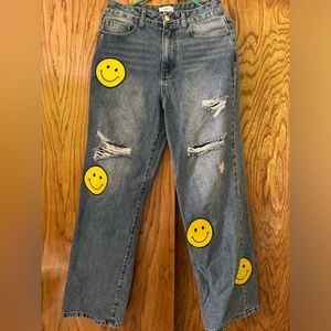 Smiley Face Patched Pants (27)